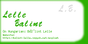 lelle balint business card